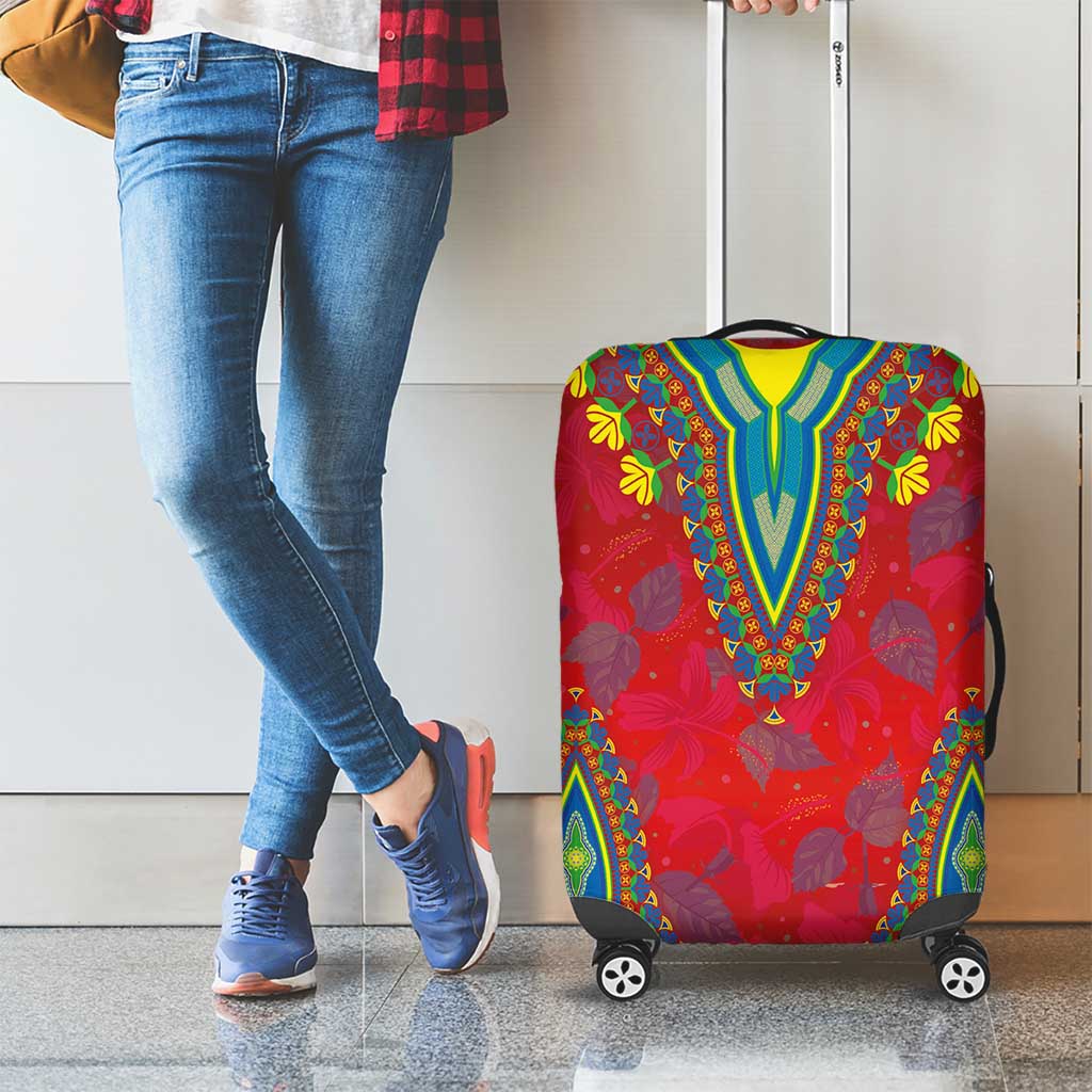 Haiti Choeblack Dashiki Style Luggage Cover Red Color LT03