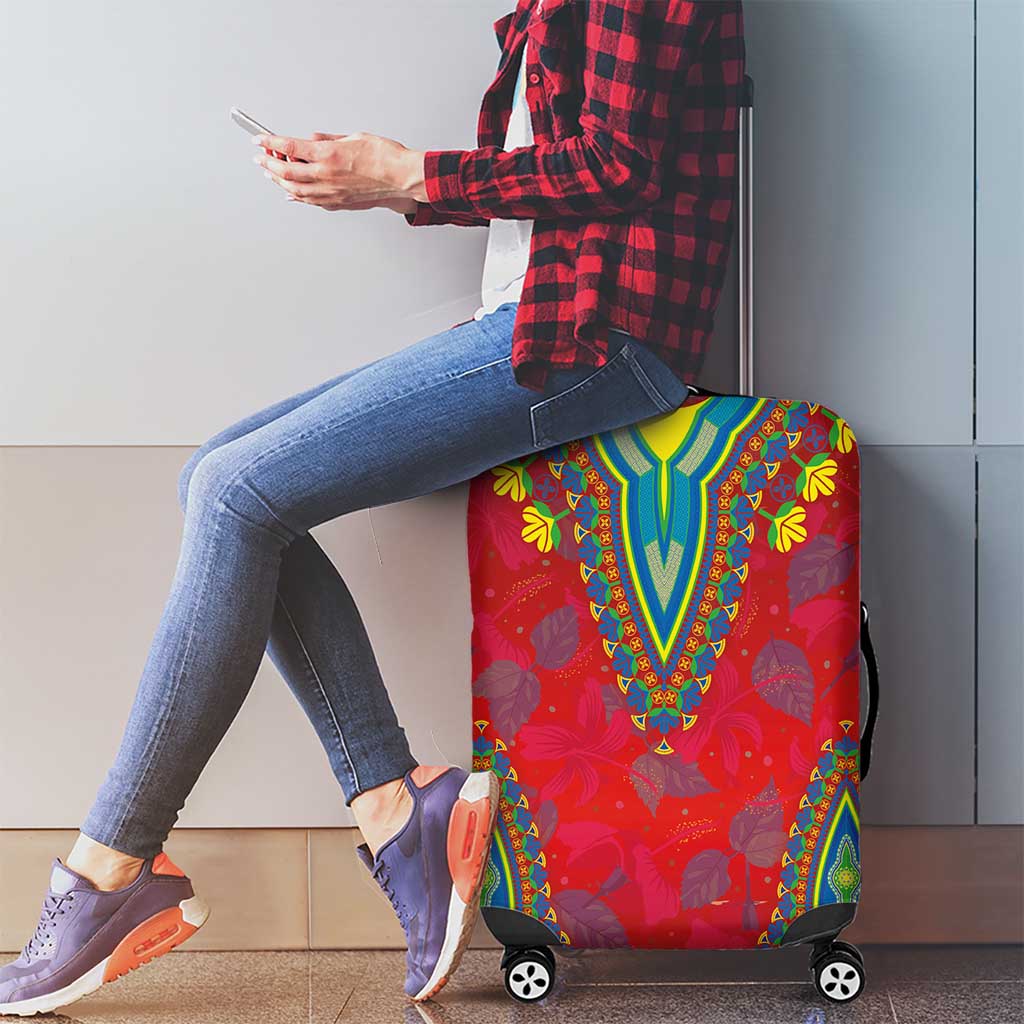 Haiti Choeblack Dashiki Style Luggage Cover Red Color LT03