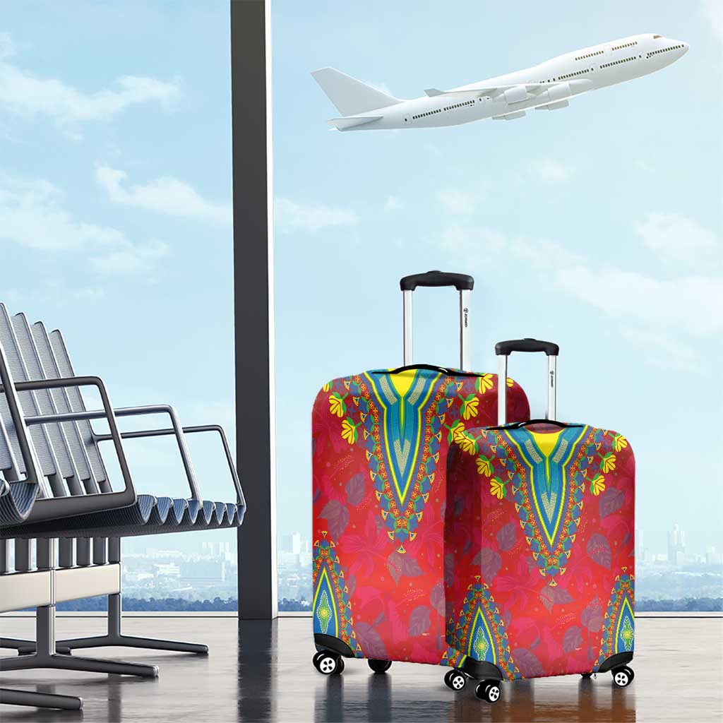 Haiti Choeblack Dashiki Style Luggage Cover Red Color LT03