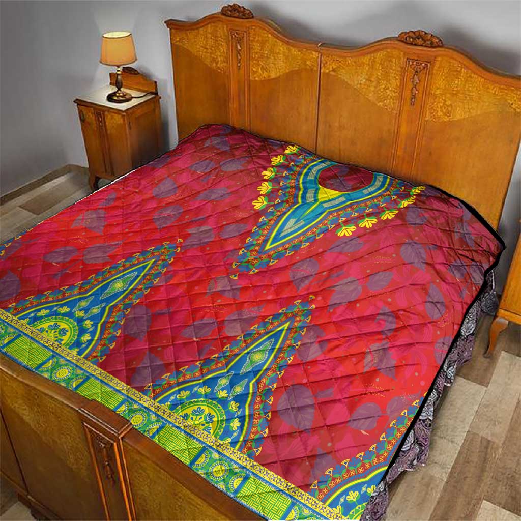 Haiti Quilt Choeblack Dashiki Style Red Color LT03