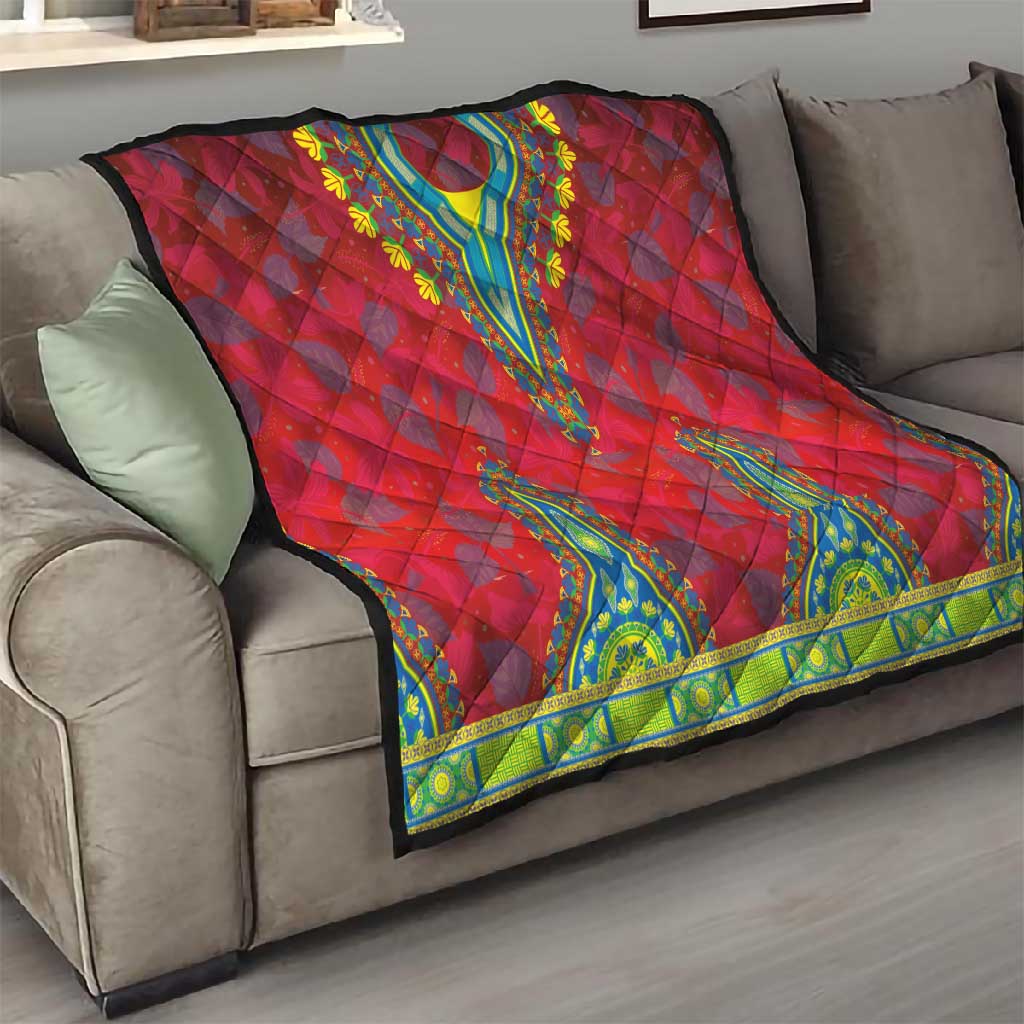 Haiti Quilt Choeblack Dashiki Style Red Color LT03