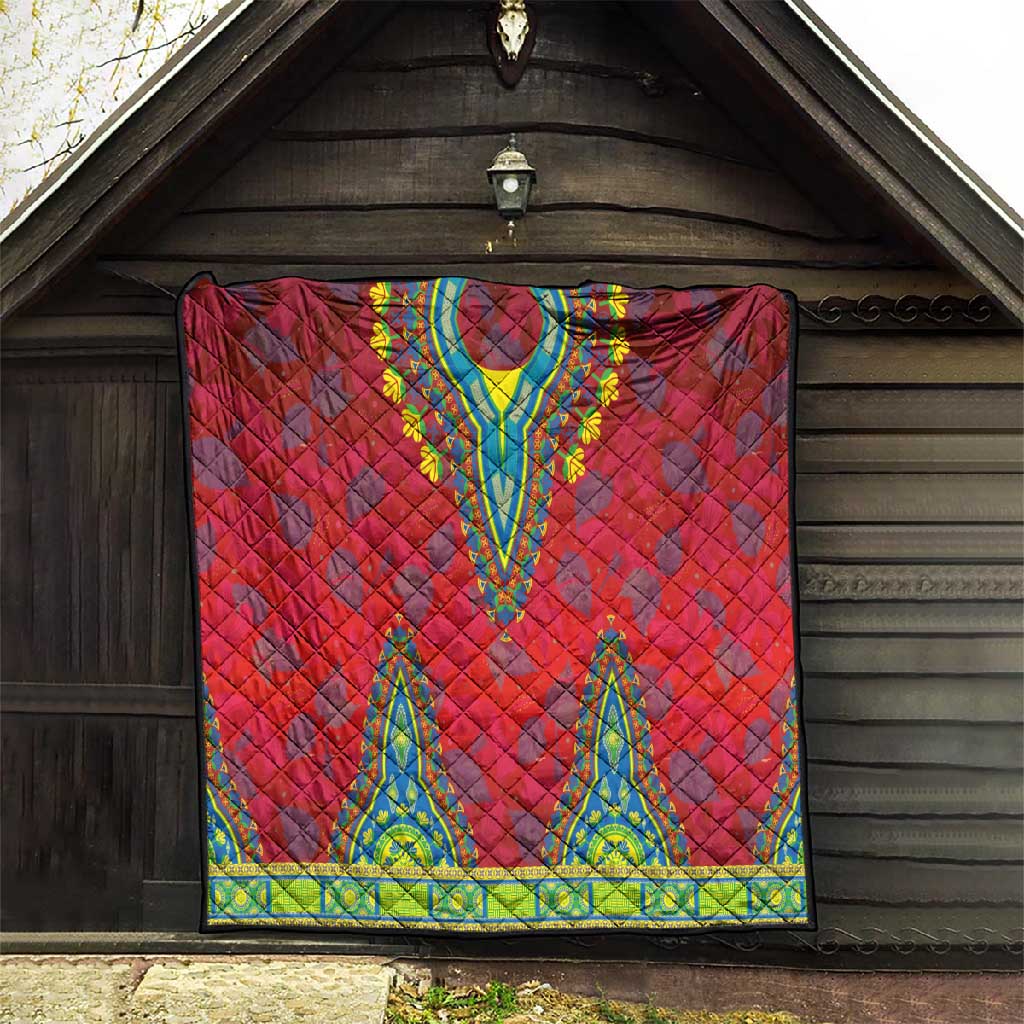 Haiti Quilt Choeblack Dashiki Style Red Color LT03