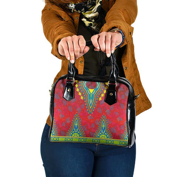 Haiti Choeblack Dashiki Style Shoulder Handbag Red Color LT03