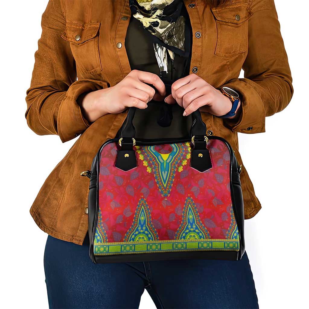 Haiti Choeblack Dashiki Style Shoulder Handbag Red Color LT03
