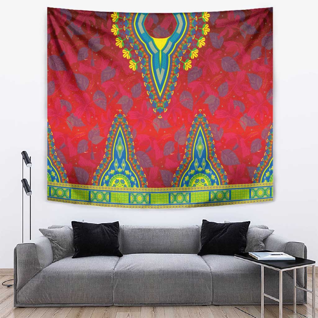 Haiti Tapestry Choeblack Dashiki Style Red Color LT03