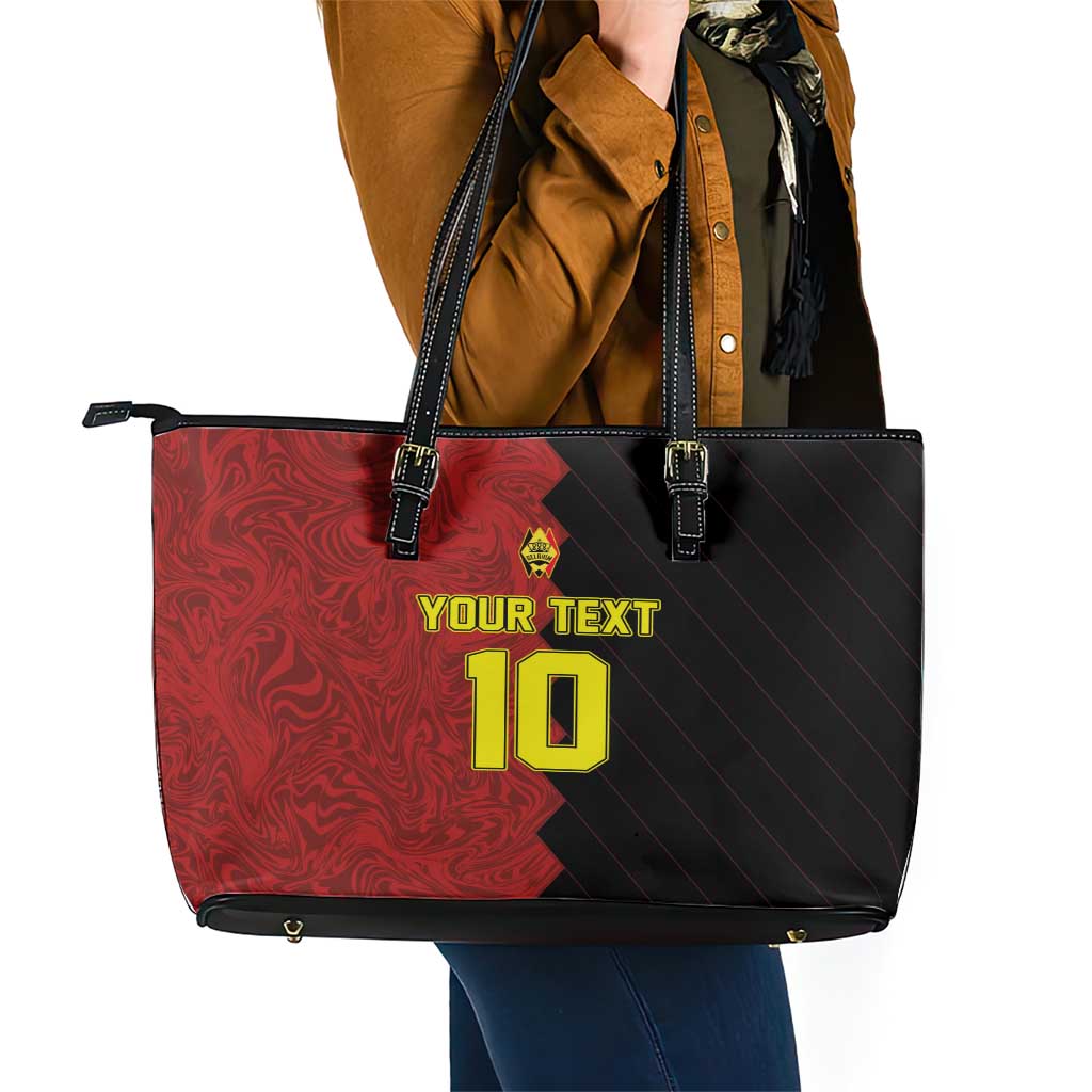 Custom Belgium Football 2024 Go Champion Leather Tote Bag LT03