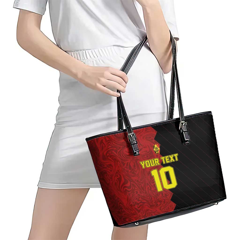 Custom Belgium Football 2024 Go Champion Leather Tote Bag LT03