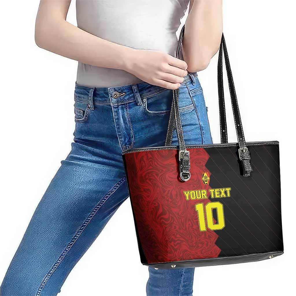 Custom Belgium Football 2024 Go Champion Leather Tote Bag LT03
