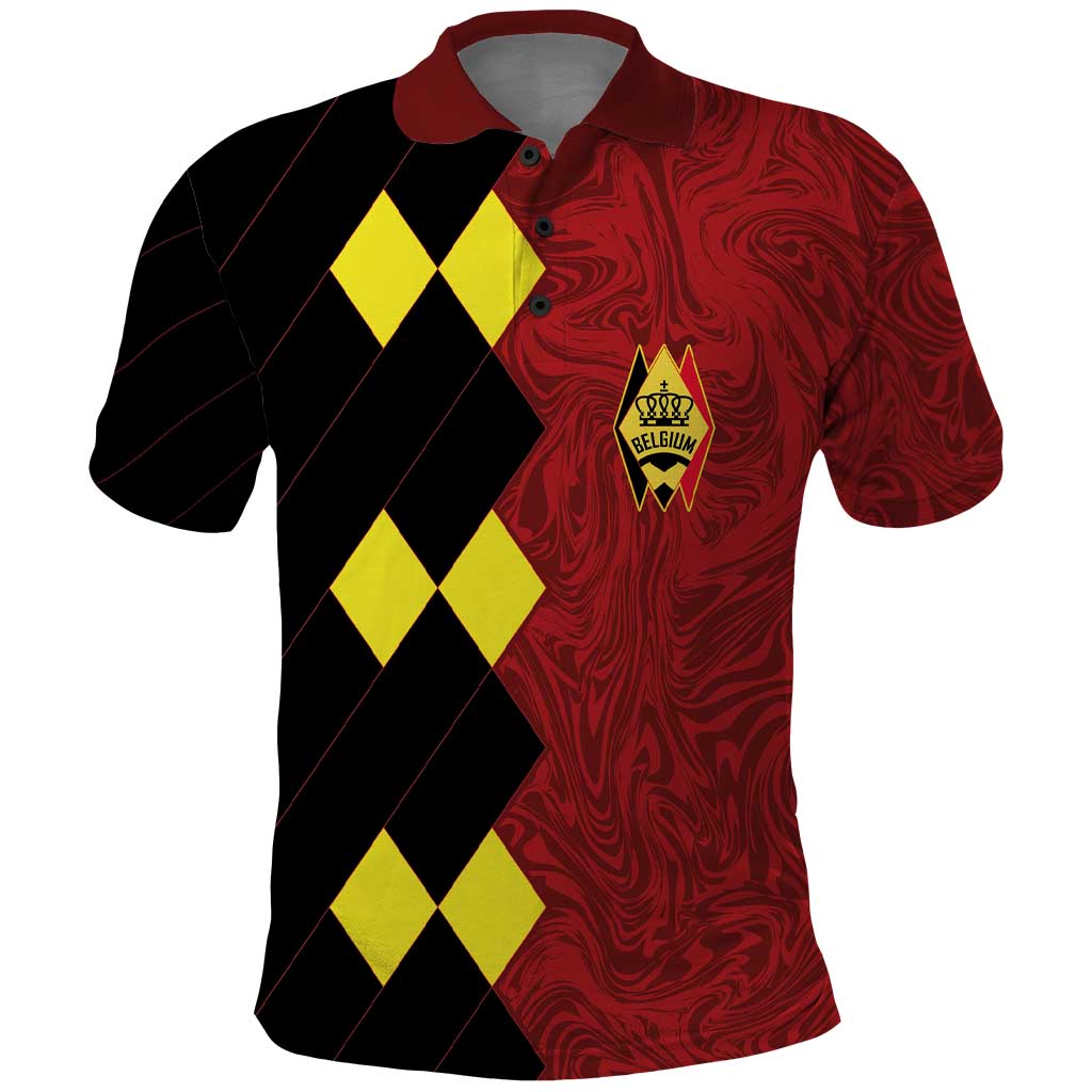 Custom Belgium Football 2024 Go Champion Polo Shirt LT03