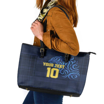 Custom Scotland Football 2024 Go Champion Leather Tote Bag LT03