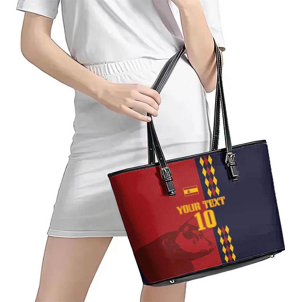 Custom Spain Football 2024 Go Champion Leather Tote Bag LT03