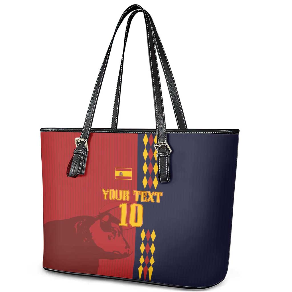 Custom Spain Football 2024 Go Champion Leather Tote Bag LT03