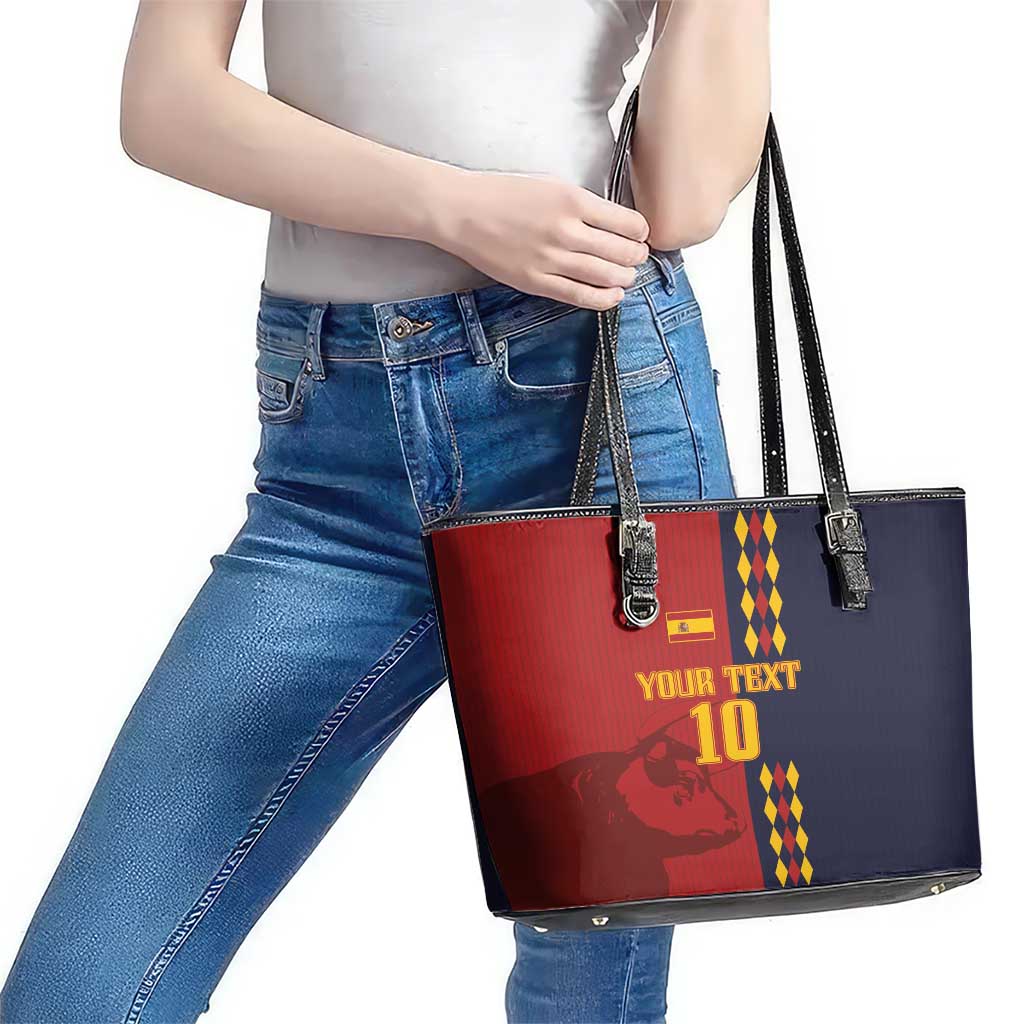 Custom Spain Football 2024 Go Champion Leather Tote Bag LT03
