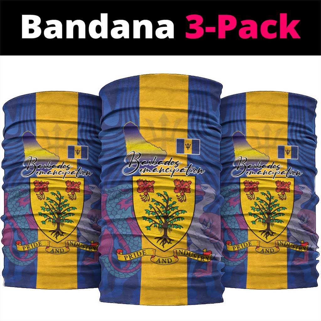Barbados Emancipation Day Neck Gaiter Coat of Arms and Map National Flag Style LT03