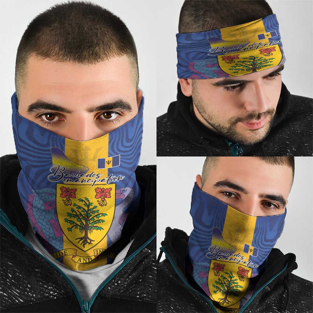 Barbados Emancipation Day Neck Gaiter Coat of Arms and Map National Flag Style LT03