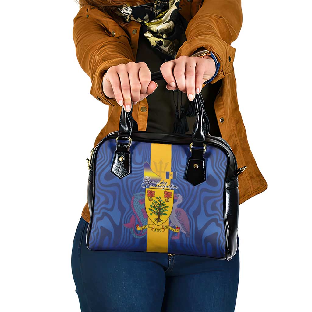 Barbados Emancipation Day Shoulder Handbag Coat of Arms and Map National Flag Style LT03