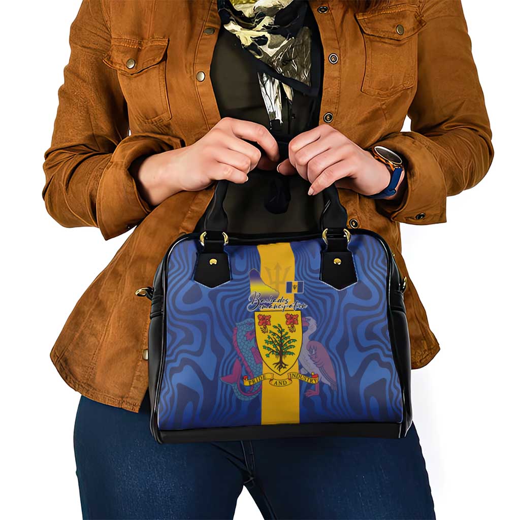 Barbados Emancipation Day Shoulder Handbag Coat of Arms and Map National Flag Style LT03