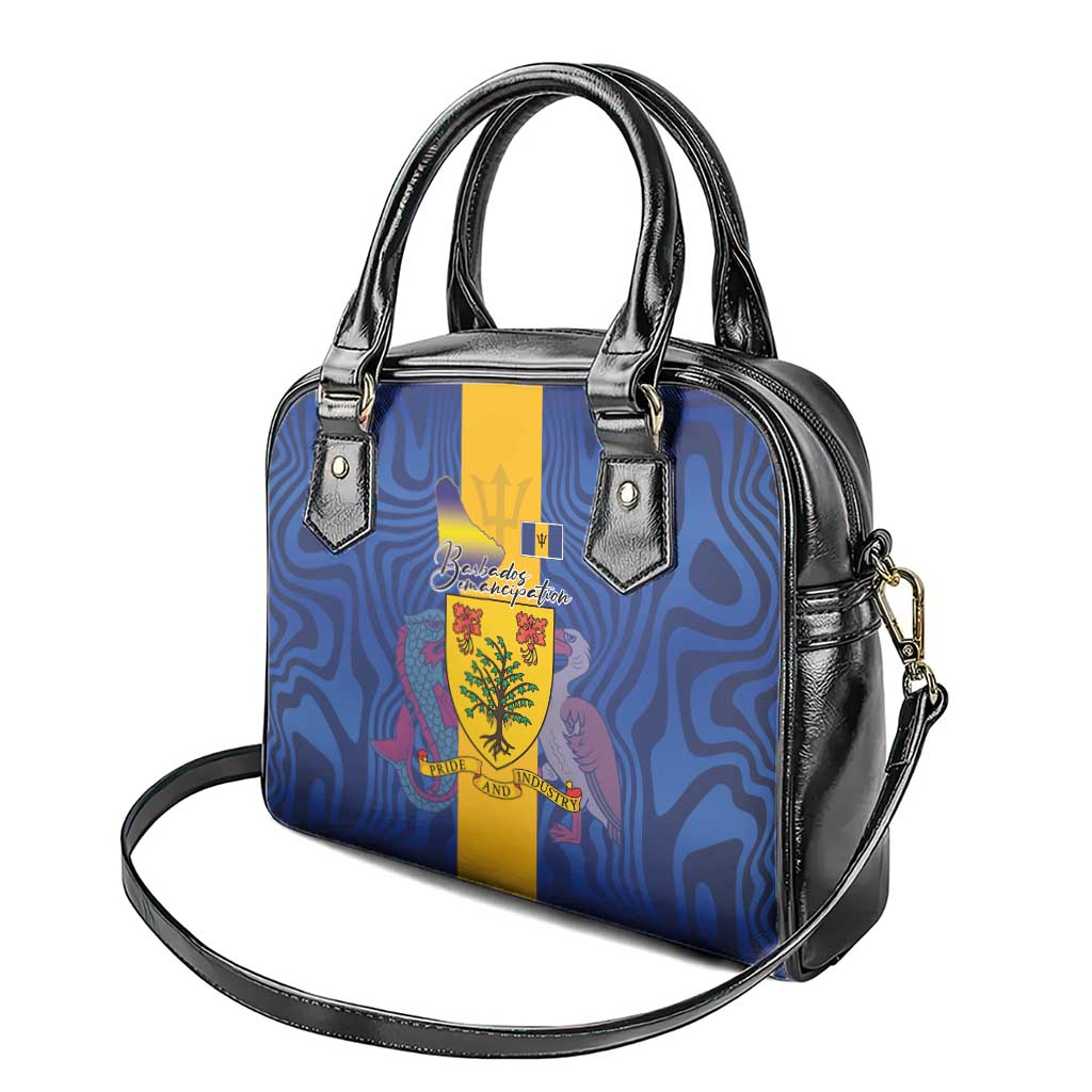 Barbados Emancipation Day Shoulder Handbag Coat of Arms and Map National Flag Style LT03