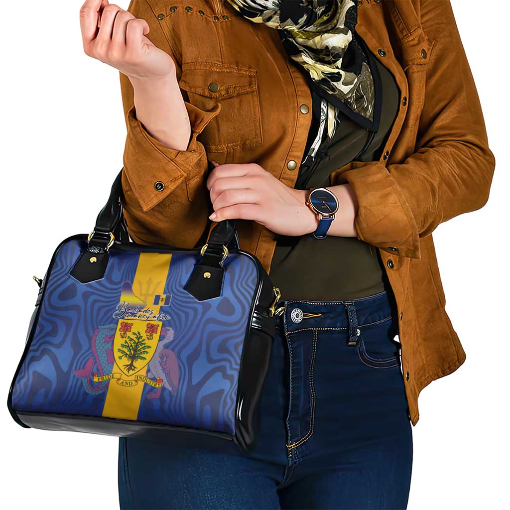 Barbados Emancipation Day Shoulder Handbag Coat of Arms and Map National Flag Style LT03