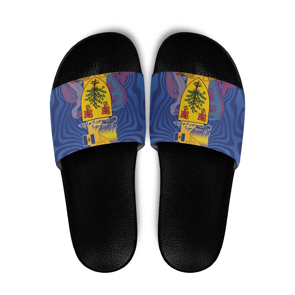 Barbados Emancipation Day Slide Sandals Coat of Arms and Map National Flag Style LT03