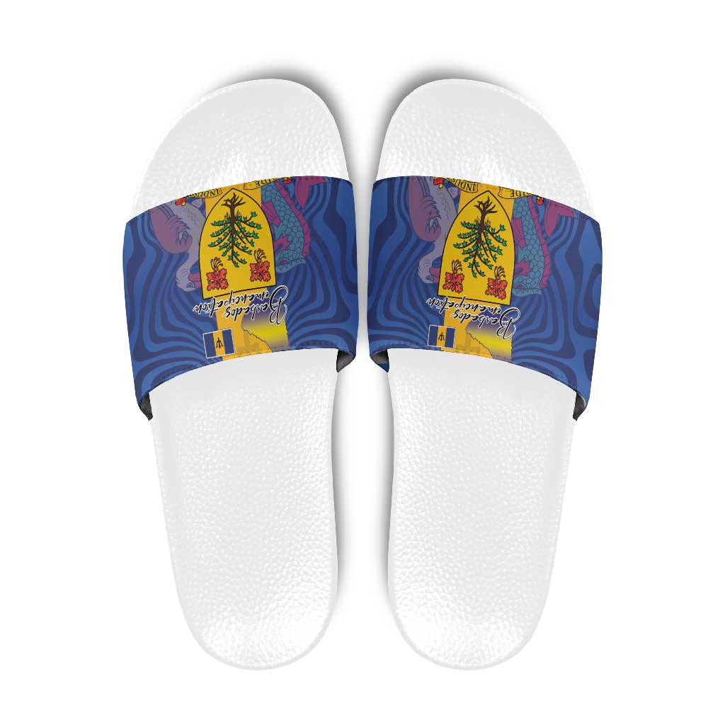 Barbados Emancipation Day Slide Sandals Coat of Arms and Map National Flag Style LT03