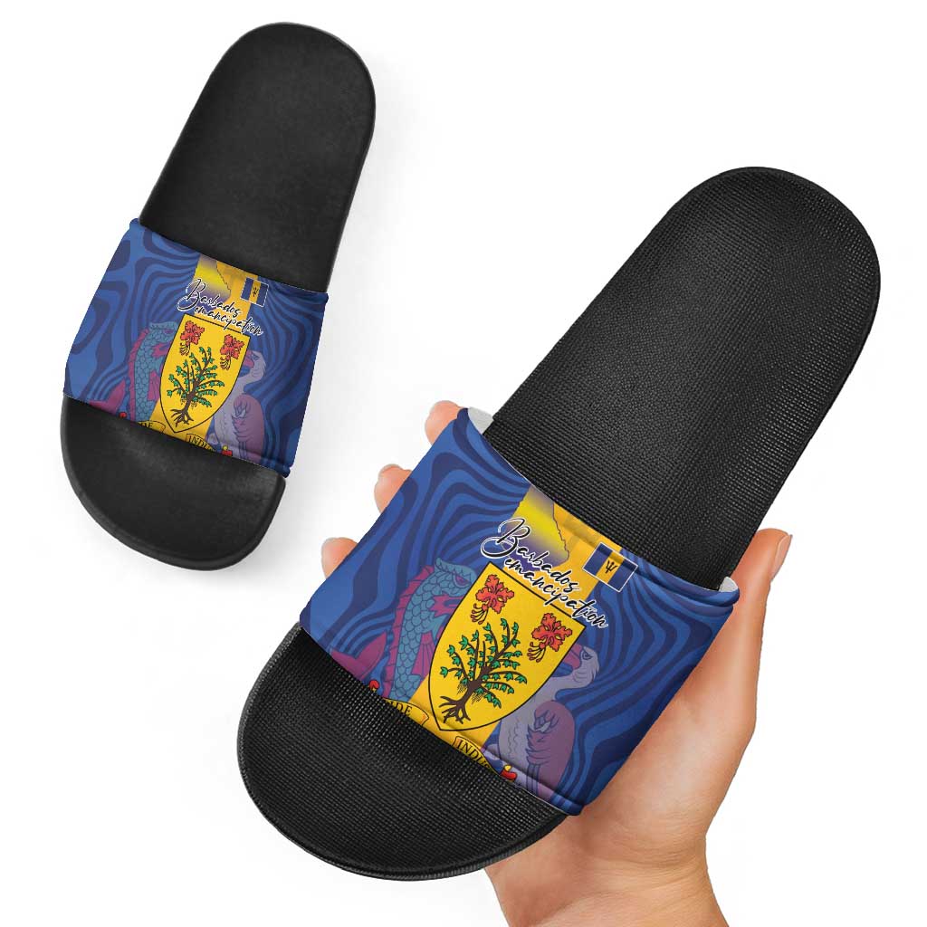 Barbados Emancipation Day Slide Sandals Coat of Arms and Map National Flag Style LT03