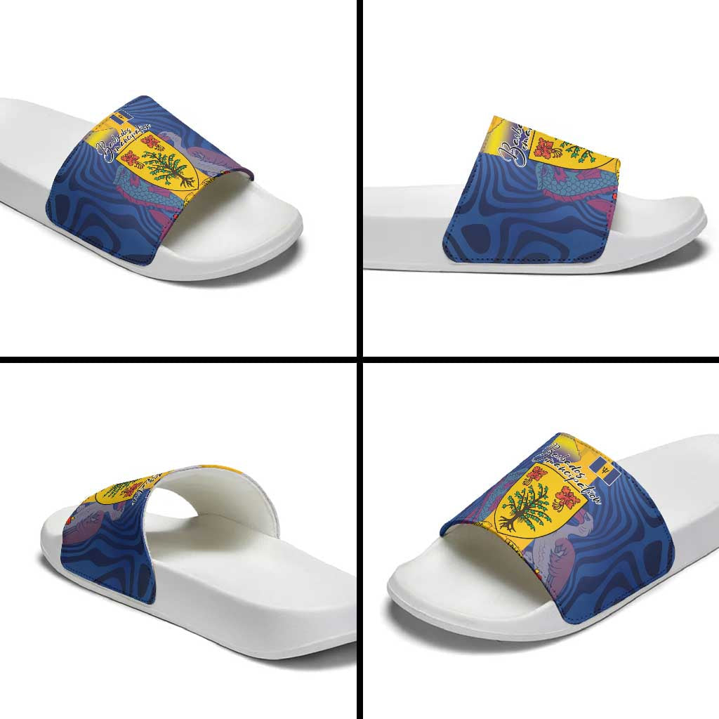 Barbados Emancipation Day Slide Sandals Coat of Arms and Map National Flag Style LT03