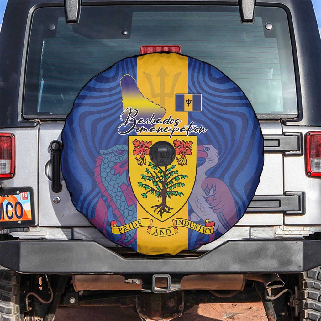 Barbados Emancipation Day Spare Tire Cover Coat of Arms and Map National Flag Style LT03