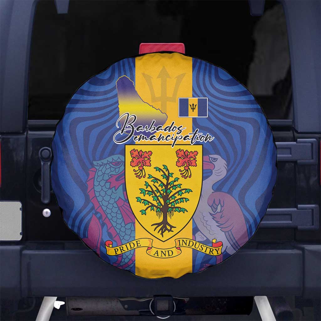 Barbados Emancipation Day Spare Tire Cover Coat of Arms and Map National Flag Style LT03