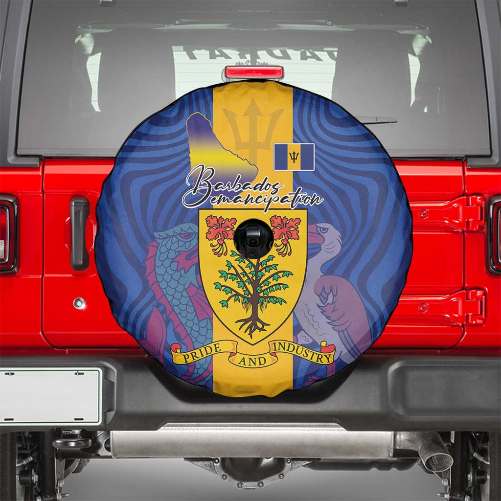 Barbados Emancipation Day Spare Tire Cover Coat of Arms and Map National Flag Style LT03