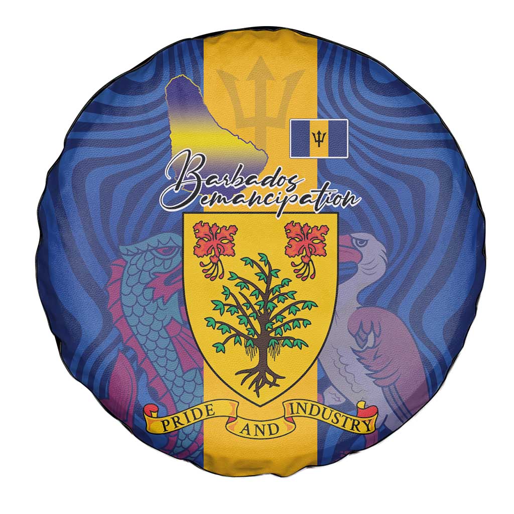 Barbados Emancipation Day Spare Tire Cover Coat of Arms and Map National Flag Style LT03