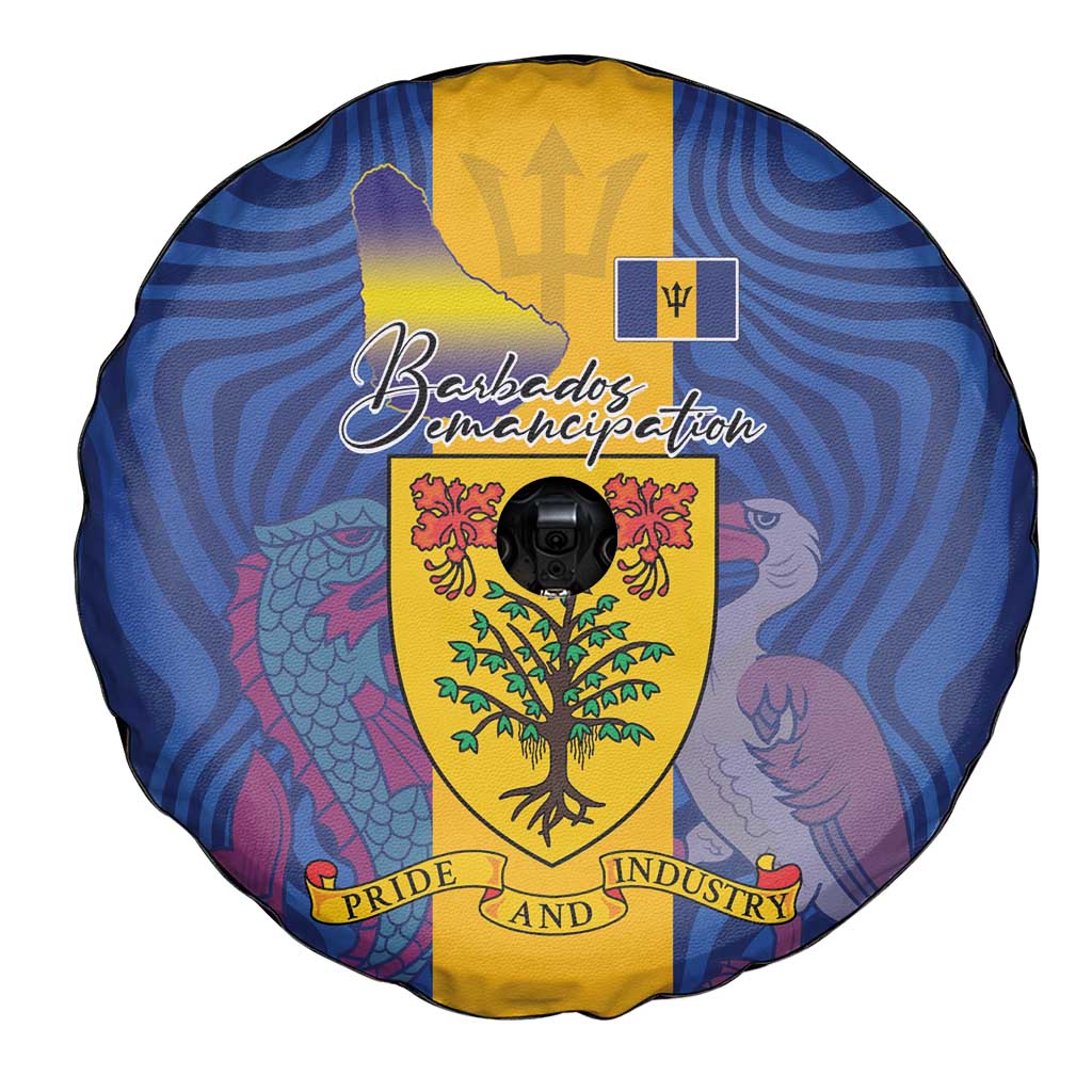Barbados Emancipation Day Spare Tire Cover Coat of Arms and Map National Flag Style LT03