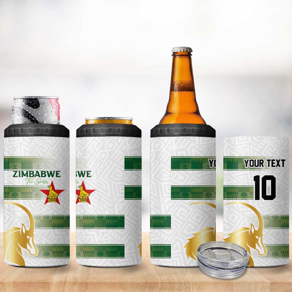 Custom Zimbabwe Rugby Champions of Africa 4 in 1 Can Cooler Tumbler The Gold Sables Version LT03