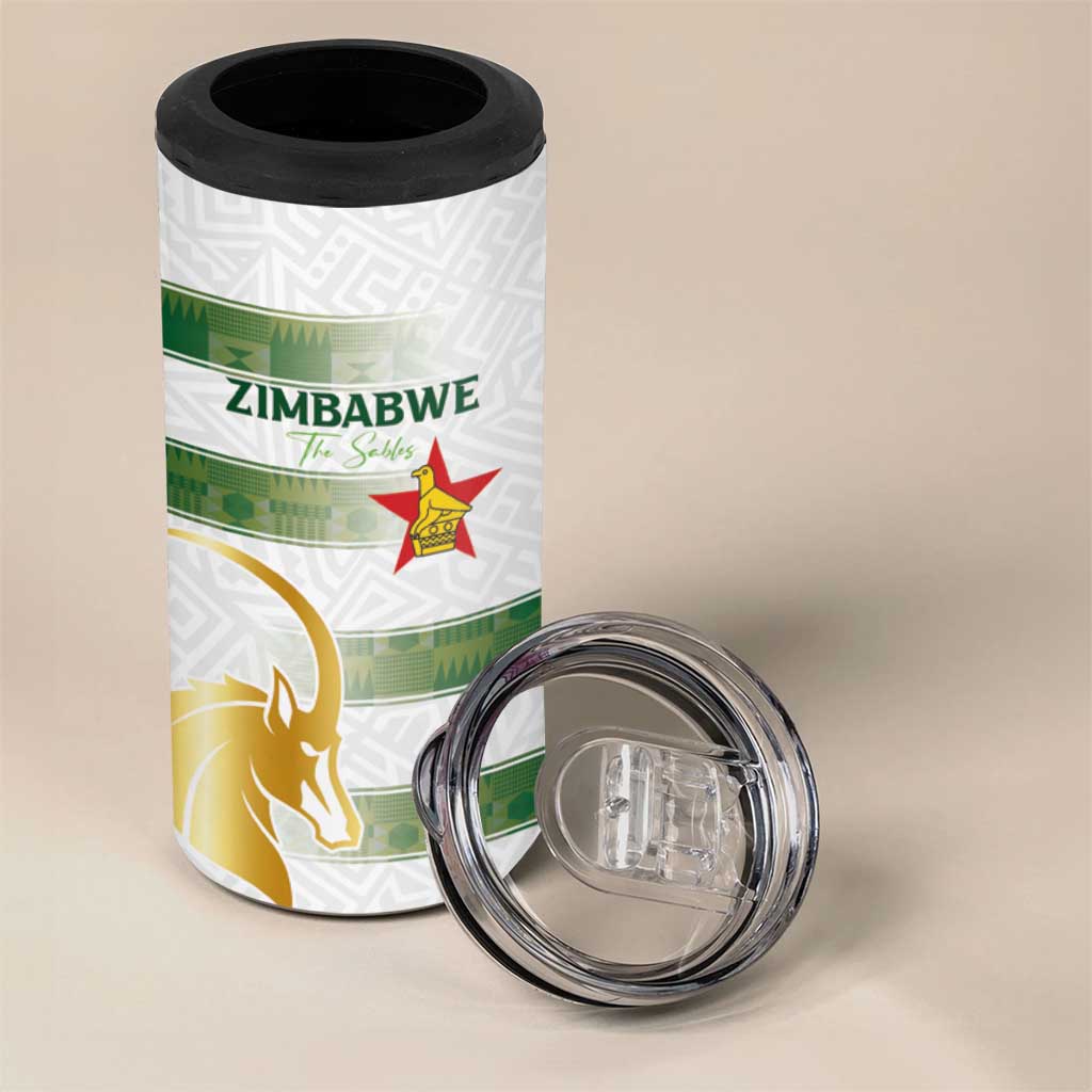 Custom Zimbabwe Rugby Champions of Africa 4 in 1 Can Cooler Tumbler The Gold Sables Version LT03