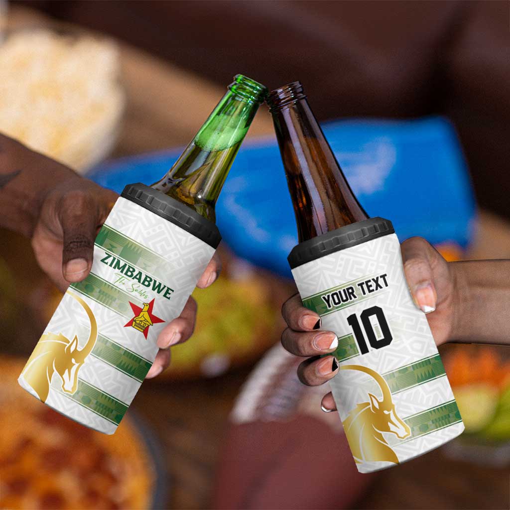 Custom Zimbabwe Rugby Champions of Africa 4 in 1 Can Cooler Tumbler The Gold Sables Version LT03