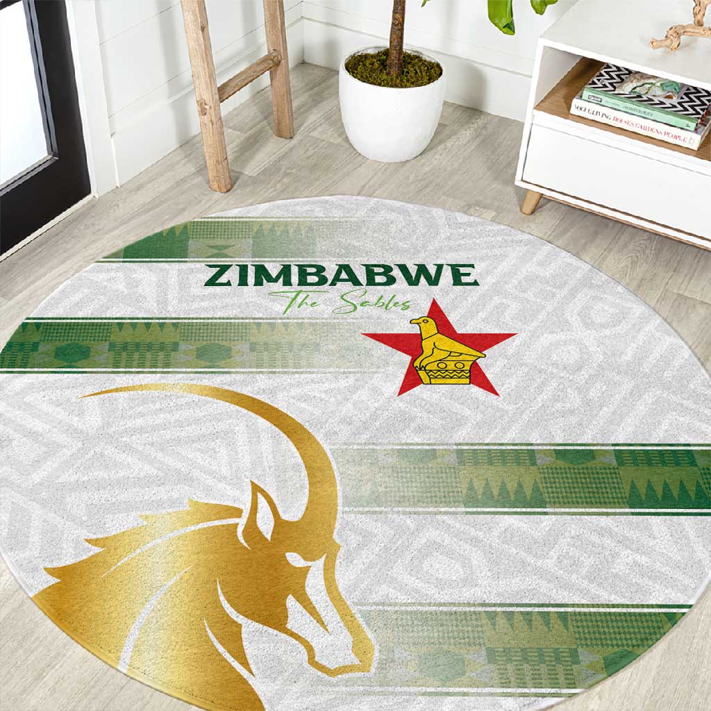 Zimbabwe Rugby Champions of Africa Round Carpet The Gold Sables Version LT03