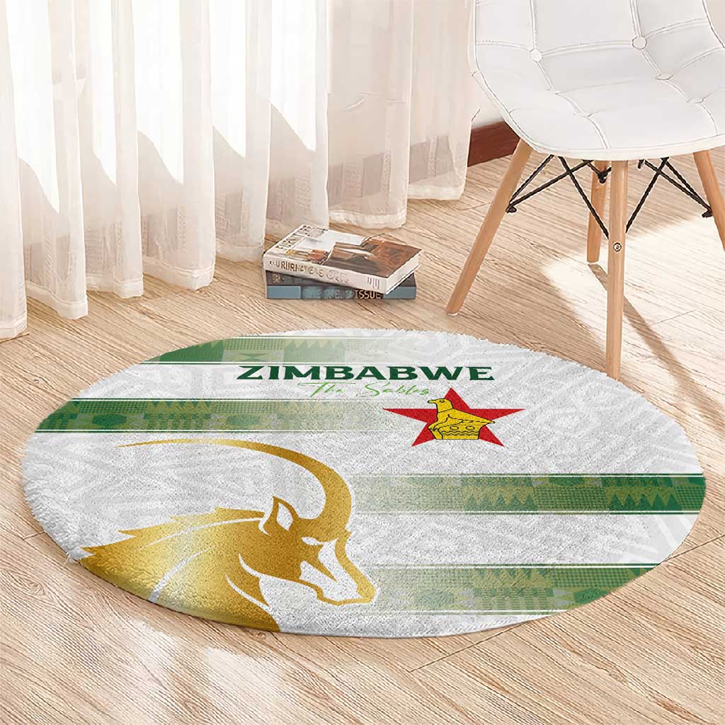 Zimbabwe Rugby Champions of Africa Round Carpet The Gold Sables Version LT03