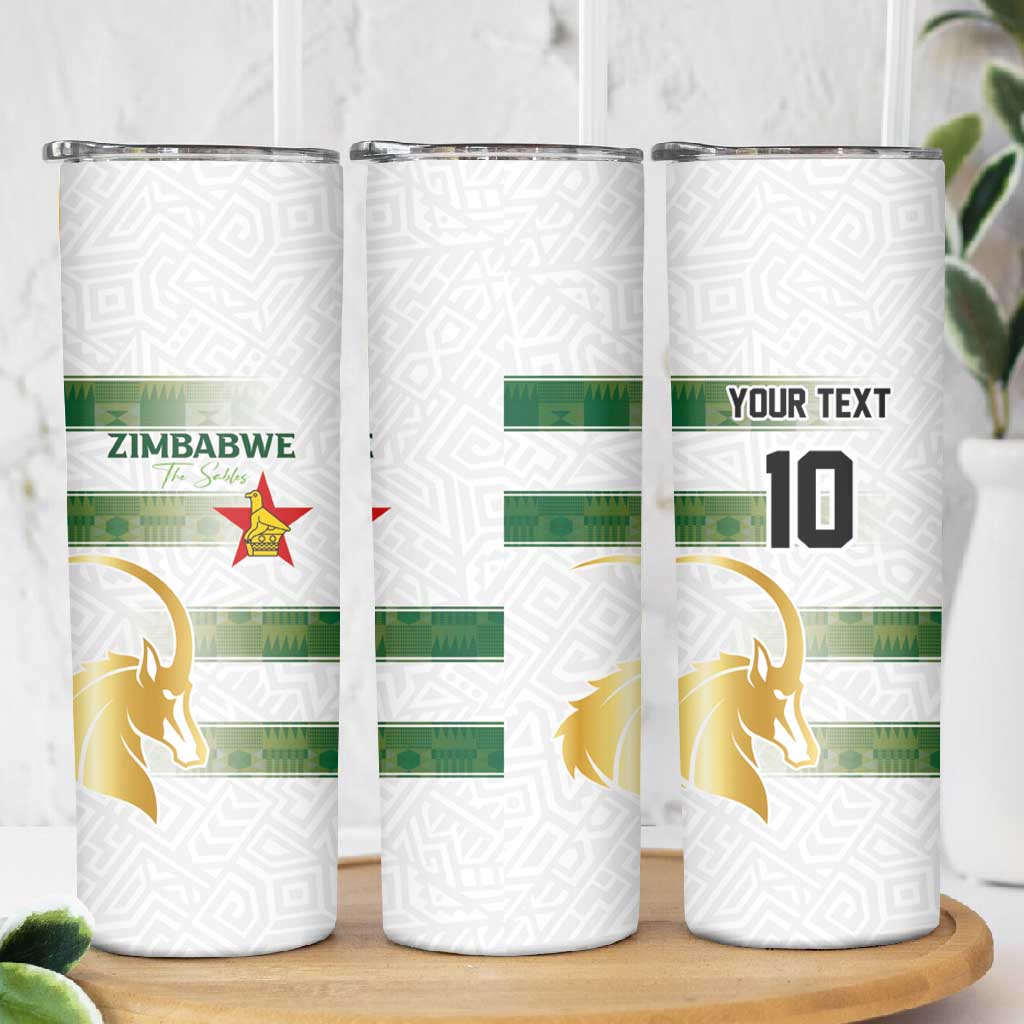 Custom Zimbabwe Rugby Champions of Africa Skinny Tumbler The Gold Sables Version LT03