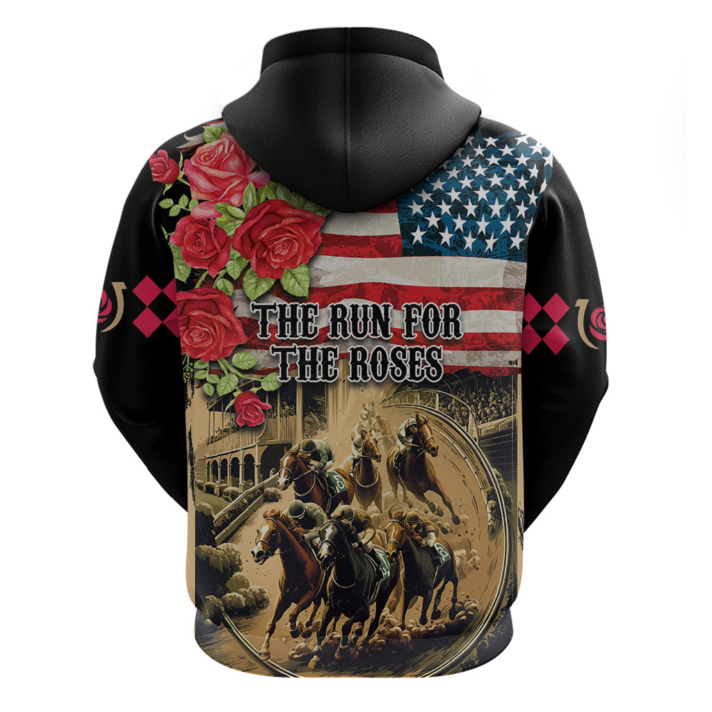 The First Kentucky Horse Racing Hoodie Since 1875 American Flag Vintage Style LT03
