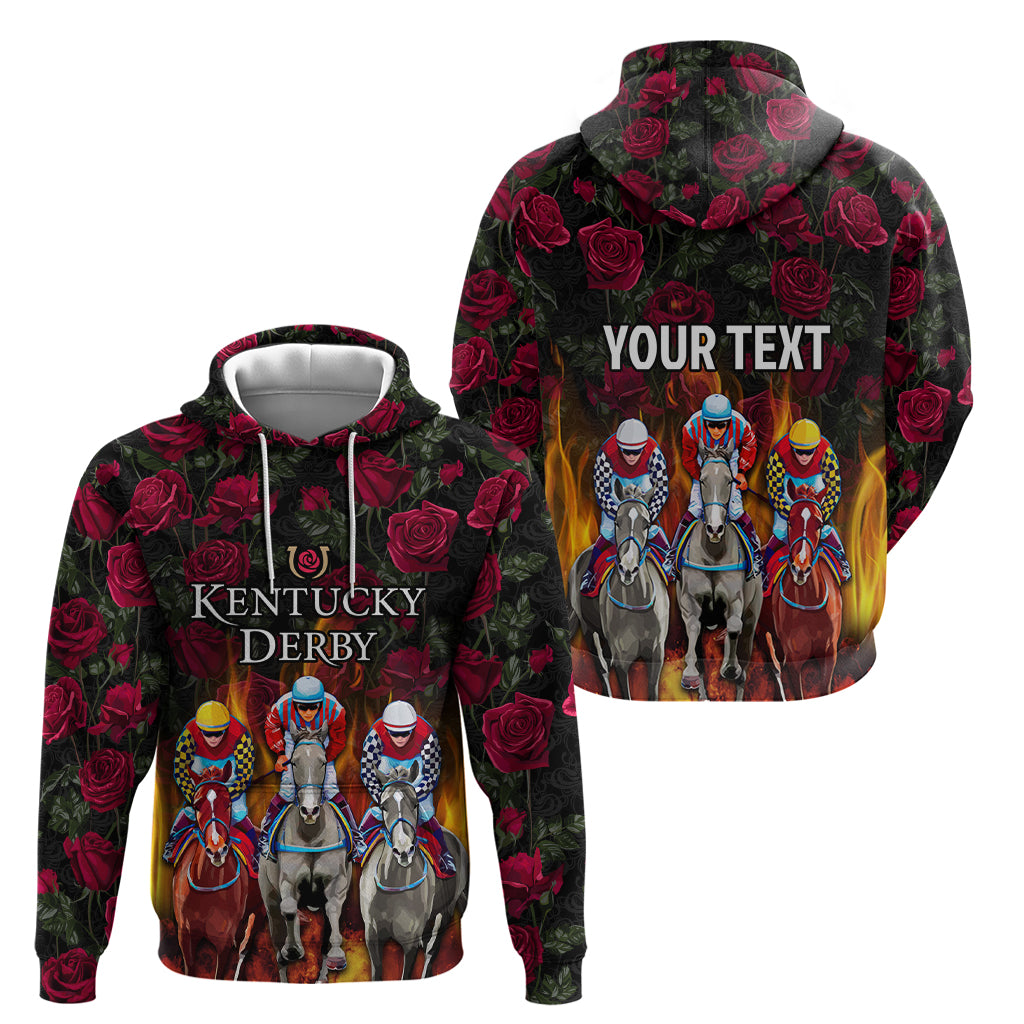 Personalized Kentucky Horses Racing Hoodie Race For Burning Roses LT03