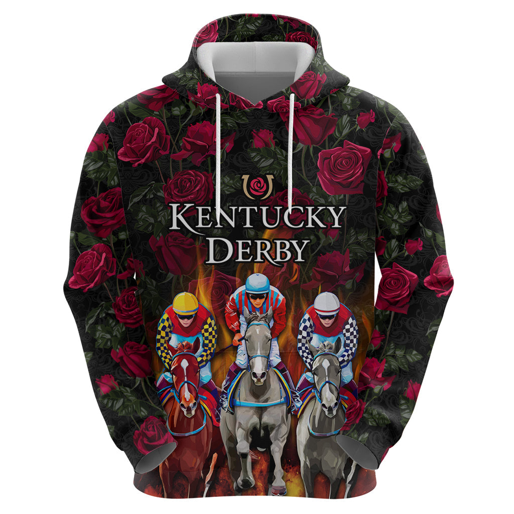 Personalized Kentucky Horses Racing Hoodie Race For Burning Roses LT03
