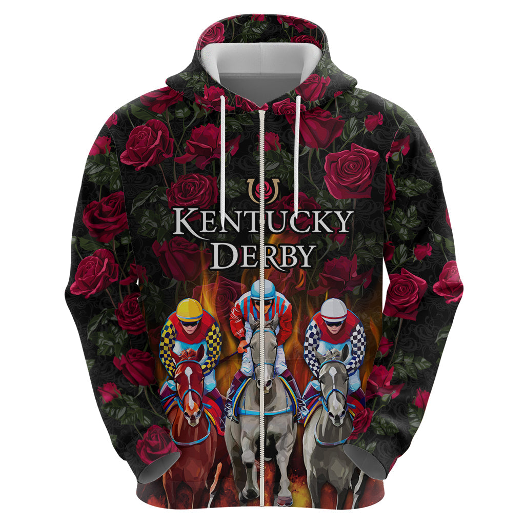 Personalized Kentucky Horses Racing Hoodie Race For Burning Roses LT03