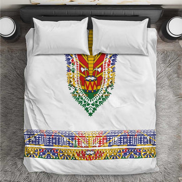 Haiti Flag Bedding Set Traditional Dashiki White Color LT03