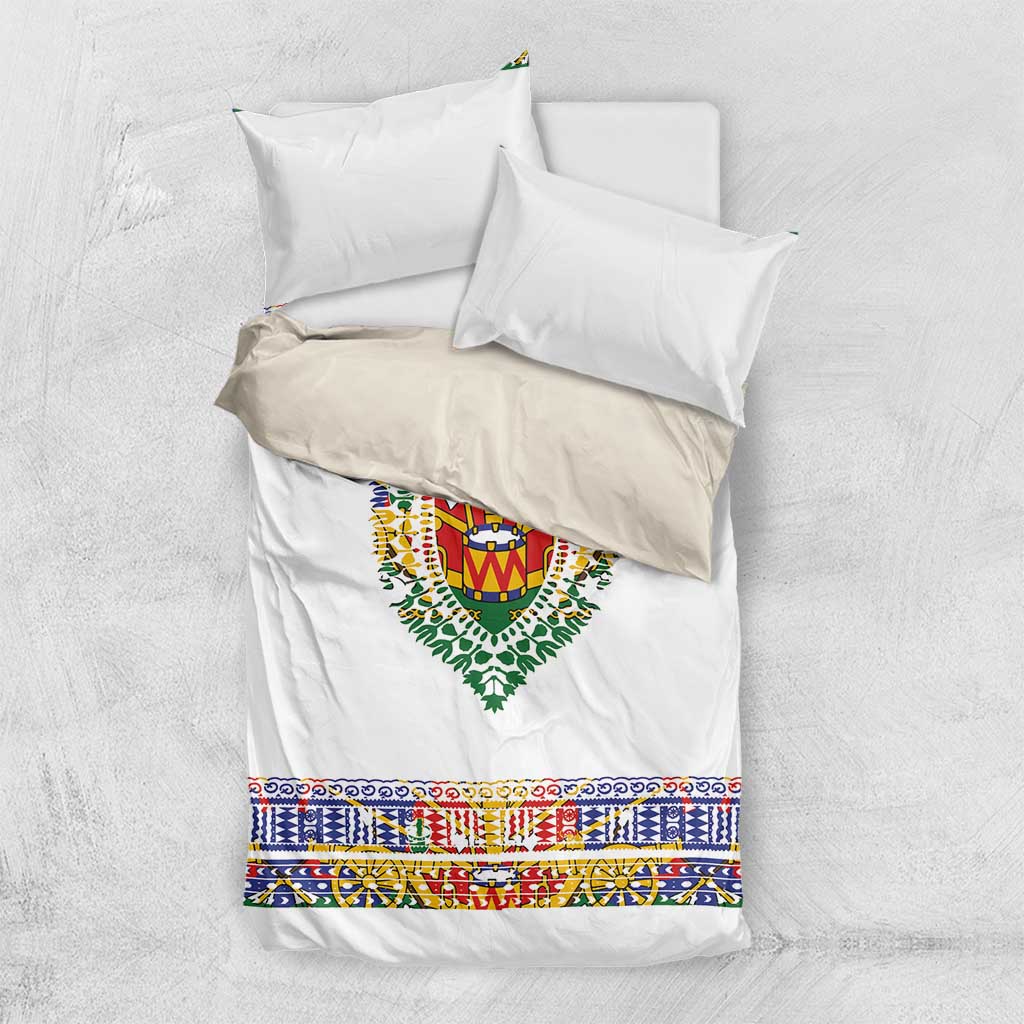 Haiti Flag Bedding Set Traditional Dashiki White Color LT03