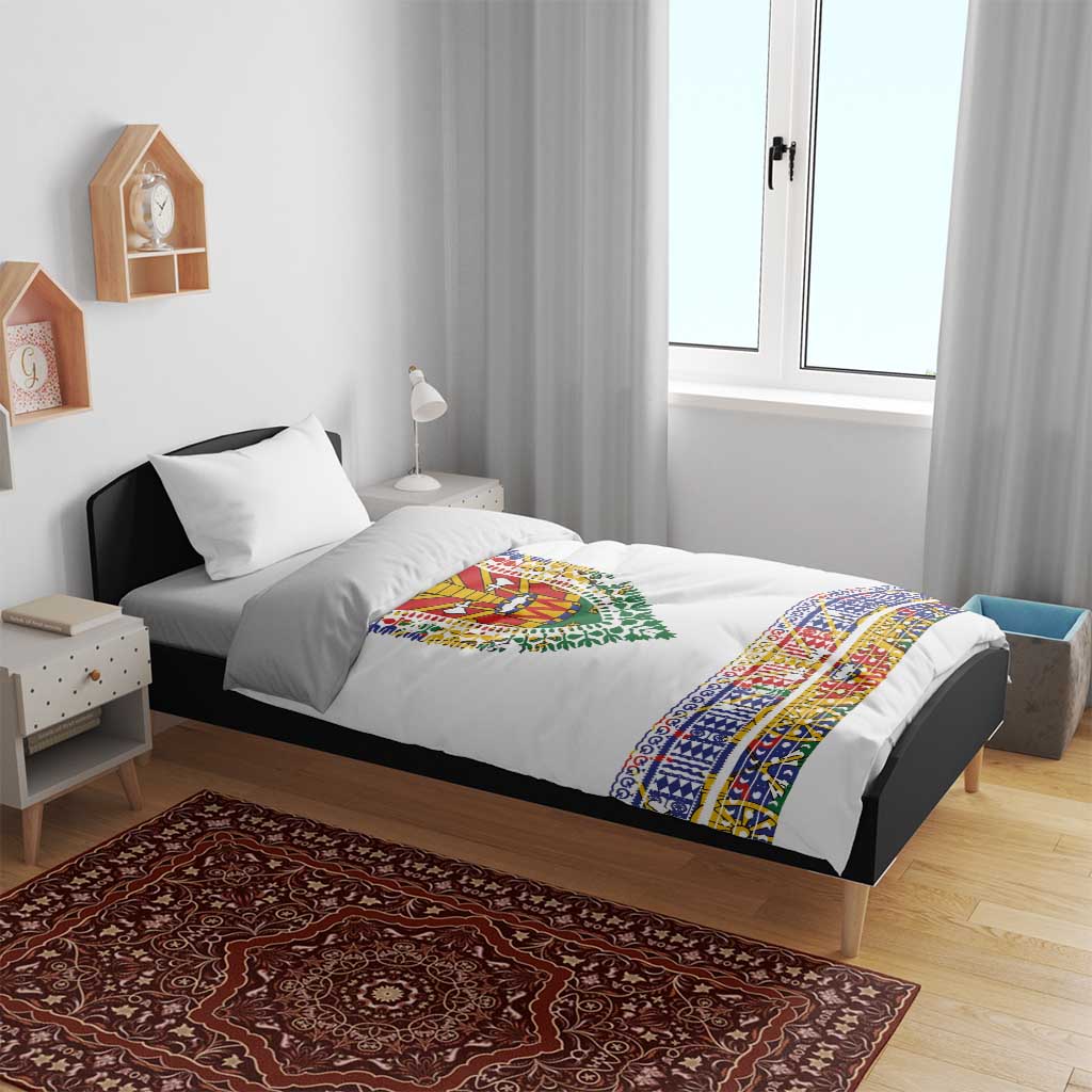 Haiti Flag Bedding Set Traditional Dashiki White Color LT03