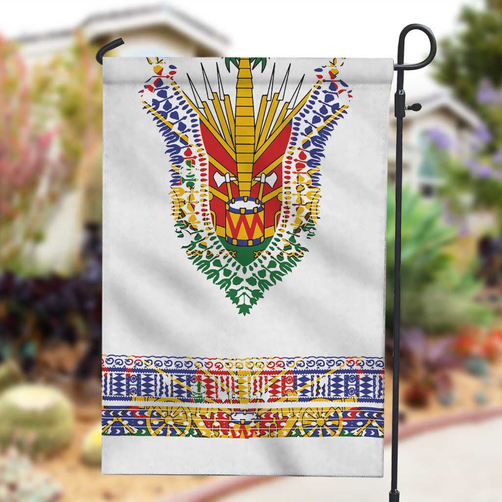 Haiti Flag Garden Flag Traditional Dashiki White Color LT03