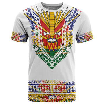 Haiti Flag T shirt Traditional Dashiki White Color LT03