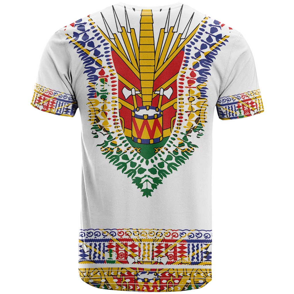 Haiti Flag T shirt Traditional Dashiki White Color LT03