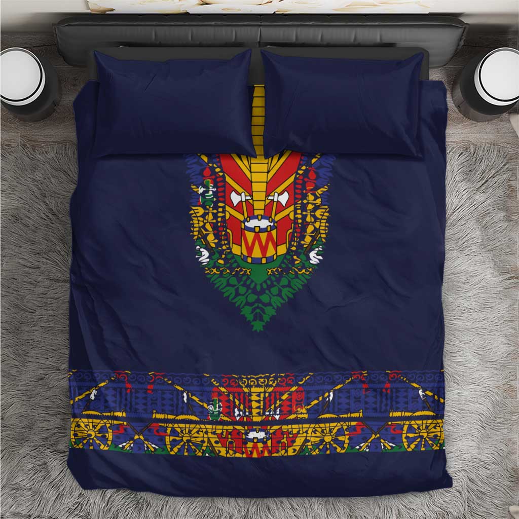 Haiti Flag Bedding Set Traditional Dashiki Black Color LT03