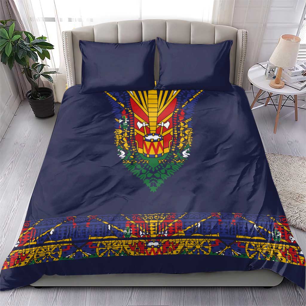Haiti Flag Bedding Set Traditional Dashiki Black Color LT03